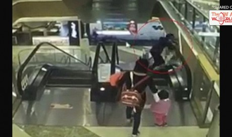 Baby dies after being dropped from 3rd floor escalator in Shanghai mall when grandma loses balance