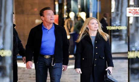  Arnold Schwarzenegger, 70, looks in high spirits as he joins girlfriend Heather Milligan, 43, for a romantic stroll in Milan  