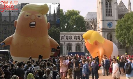 Video: 6-metre 'Trump baby' balloon takes flight in London
