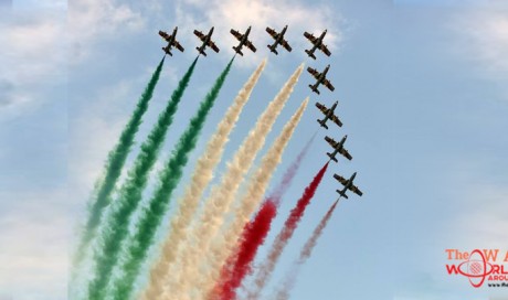 Italian Air Force, together with the Qatari Display Team paints the skies over Doha Corniche