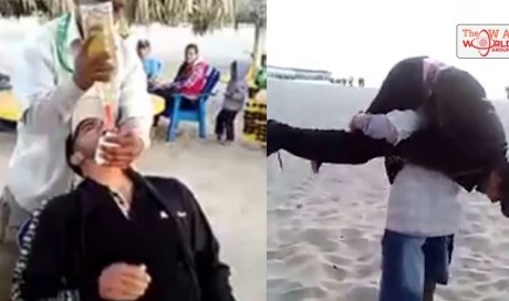 Man in Mexico guarantees to get you drunk in under a min! 