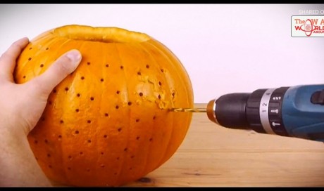 He Takes A Drill And Makes Holes In This Pumpkin. The End Result Is Beyond Awesome! | Blog | Life | WAU