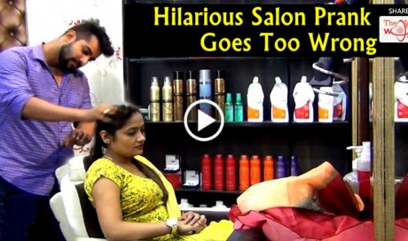 Fake Person Trying To Hair Cut In A Saloon, Hilarious Fun In A Salon Goes Too Wrong