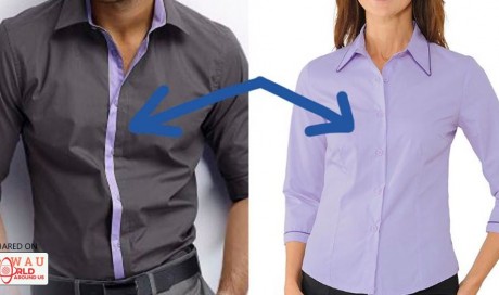 Why buttons on men's and women's shirts are on opposite sides 