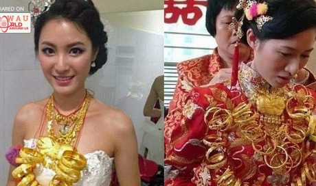 Bride Marries Billionaire while wearing £200,000 of Solid Gold Jewellery Weighing More than 5kgs!