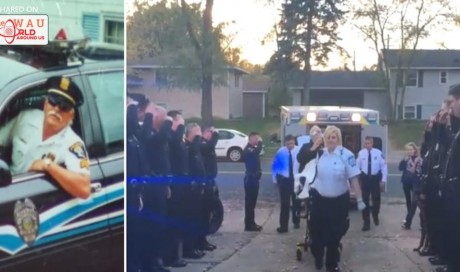 Officer With Cancer Goes Home To Die, So Cops Line Up To Salute Him One Last Time