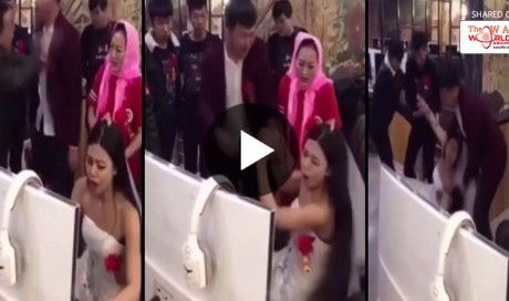Bride Dragged Away From Computer By Groom Just To Have Her Attend Her Own Wedding! 