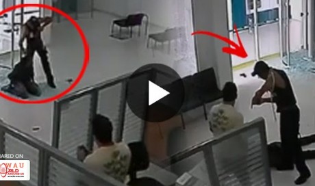 Two Deadly Hold-Uppers Tried To Enter A Bank, But This Heroic Security Guard Stopped Them! Watch The Epic Fight Here!