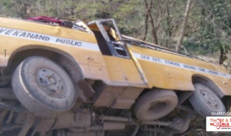 32 Injured As School Bus Overturns In Himachal Pradesh's Mandi