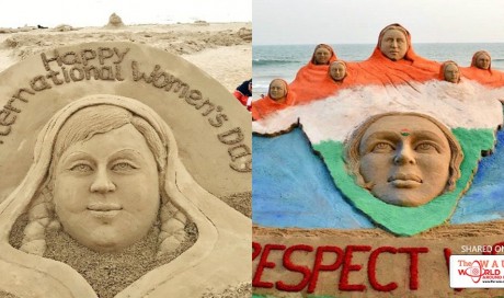 International Women’s Day 2017: Sudarsan Pattnaik pays tribute to womanhood at Bahrain beach and also urges everyone to respect women