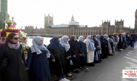 Muslim women gather on Westminster Bridge to condemn ‘abhorrent’ attack 