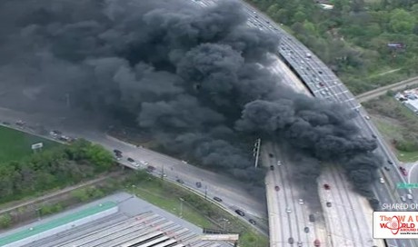 Watch: Massive fire causes Atlanta interstate to partially collapse