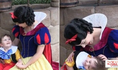2-year-old autistic boy ‘falls in love’ with beautiful Snow White, mom can’t hold back tears