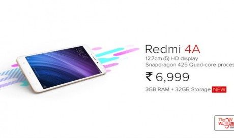 Xiaomi Redmi 4A 3GB RAM, 32GB Storage Variant Launched in India: Price, Specifications
