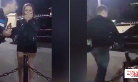 Man knocks out woman with one punch after she flicks cigarette at him outside club