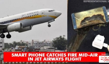 Mobile phone catches fire on Jet Airways flight