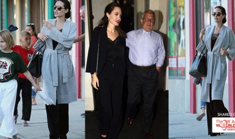 Mom on-the-go! Angelina Jolie goes casual chic in all-black as she heads to dinner after taking daughter Vivienne to karate class 
