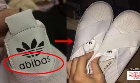 Netizen Expresses Disappointment After Receiving Abibas Instead Of Adidas Shoes