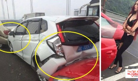 Guy’s Car Gets Wrecked by a Ferrari, But He Calms Down after Seeing its Gorgeous Driver