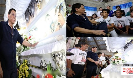 Heartbreaking Photos Of President Duterte’s Visit On Joanna Demafelis’ Wake