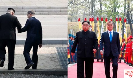 Kim Jong-Un Shakes Hands With South Korean Leader As He Crosses Border For First Time
