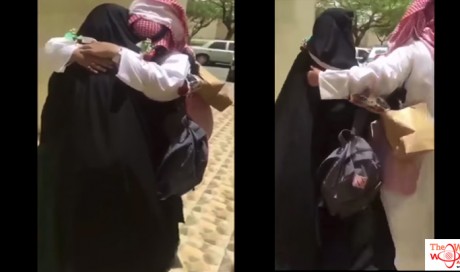 A Saudi son surprised his mother on her graduation day and went viral

