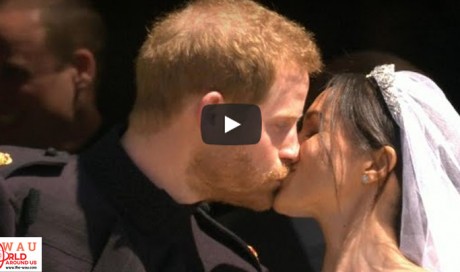 Royal Wedding: Prince Harry and Meghan Markle Exchange First Kiss as Husband and Wife
