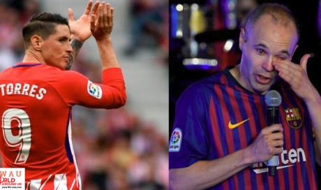 Andres Iniesta, Fernando Torres depart Barcelona and Atletico Madrid in style
