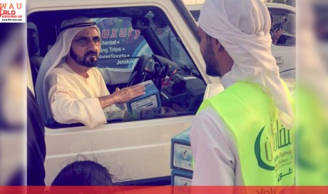 Mohammad surprises iftar volunteers on Dubai road