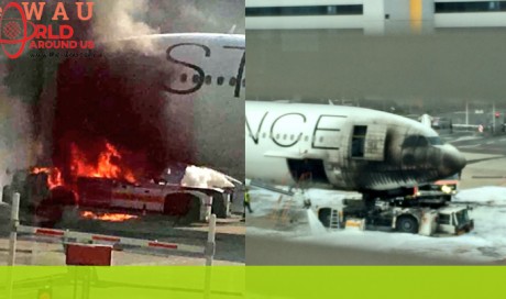 Vehicle towing plane at Frankfurt airport catches fire, 10 hurt
