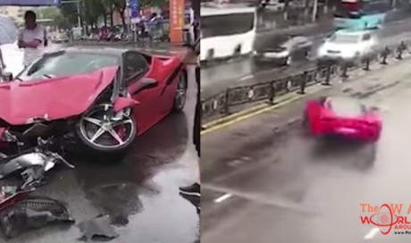 Woman DESTROYS a Ferrari 458 only minutes after renting it
