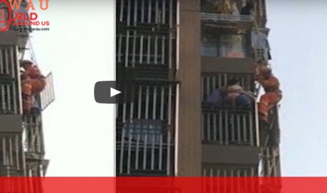 Girl falls from 6th floor, man catches her with pillow
