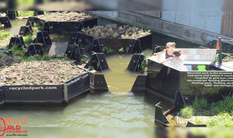 Floating park built using recycled waste plastic opens in Rotterdam
