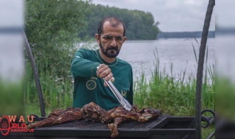 HH Sheikh Mohammed bin Rashid barbecues while on family holiday