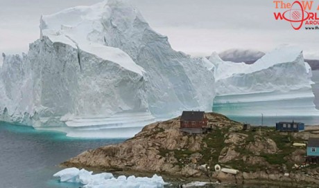 Iceberg drifting close to Greenland village spotted in image from space
