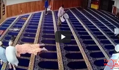 Video: Praying man attacked with stick in mosque

