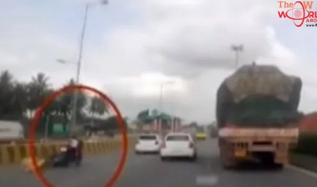 Road accident: Miraculous escape for child, video goes viral