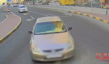 Video: Distracted driver crashes into UAE road camera