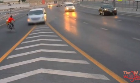 Caught on camera: Speeding car hits cyclist on UAE road
