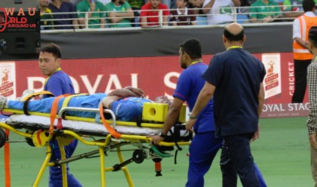Indian Cricketer Suffers injury during India - Pakistan Match in Dubai
