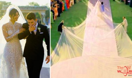 Priyanka Chopra's epic wedding veil was 5 times longer than Meghan Markle's