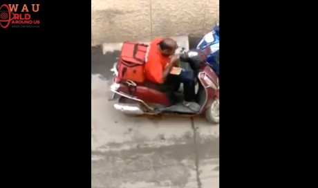 Food Delivery Guy Eating Out Of All The Orders In His Bag, Gets Fired