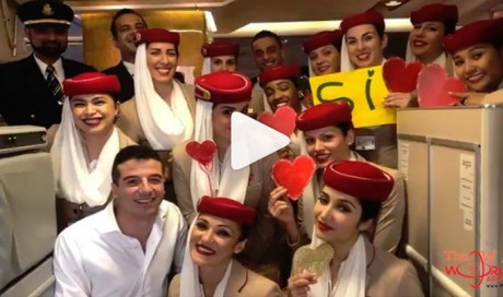 Passenger' proposes to Emirates cabin crew on Dubai flight