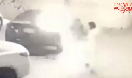 Video: Watch Saudi man torches woman's car to deter her from driving