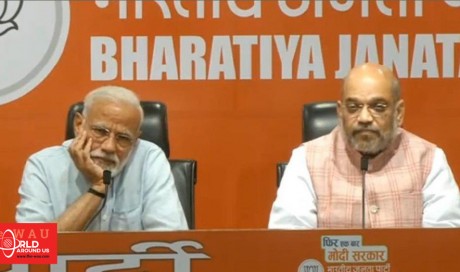 Indian PM Modi addresses first press conference since 2014, answers no questions