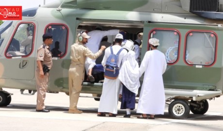 Home in a helicopter after Oman school exams